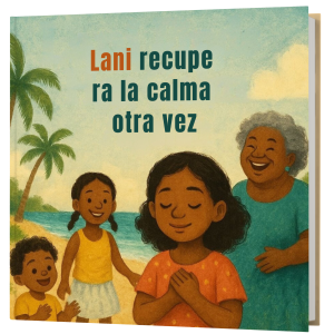 Portada del libro infantil Lani Encuentra Su Calma Nuevamente ambientado en un pueblo caribeño